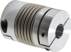 Lovejoy - 3/4" Max Bore Diam, Flexible Bellows Clamp Coupling - 1.77" OD, 2.48" OAL, Aluminum Hub with Stainless Steel Bellows - Makers Industrial Supply