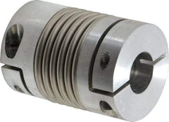 Lovejoy - 3/4" Max Bore Diam, Flexible Bellows Clamp Coupling - 1.77" OD, 2.48" OAL, Aluminum Hub with Stainless Steel Bellows - Makers Industrial Supply