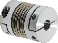 Lovejoy - 3/8" Max Bore Diam, Flexible Bellows Clamp Coupling - 1.28" OD, 1.614" OAL, Aluminum Hub with Stainless Steel Bellows - Makers Industrial Supply