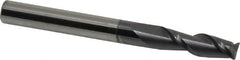 Accupro - 1/4", 2 Flute, Single End, Solid Carbide, 0.03" Corner Radius End Mill - 2-1/2" OAL, 40° Helix, Right Hand Flute, 3/4" LOC, Right Hand Cut - Makers Industrial Supply