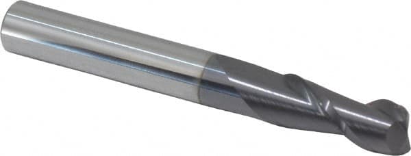 Accupro - 5/16", 2 Flute, Single End, Solid Carbide, 0.03" Corner Radius End Mill - 2-1/2" OAL, 40° Helix, Right Hand Flute, 3/4" LOC, Right Hand Cut - Makers Industrial Supply