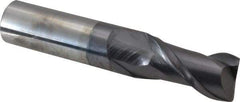 Accupro - 3/4", 2 Flute, Single End, Solid Carbide, 0.03" Corner Radius End Mill - 4" OAL, 40° Helix, Right Hand Flute, 1-1/2" LOC, Right Hand Cut - Makers Industrial Supply