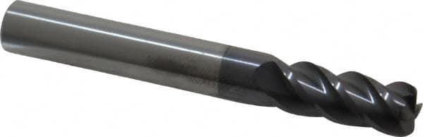 Accupro - 5/16", 4 Flute, Single End, Solid Carbide, 0.06" Corner Radius End Mill - 2-1/2" OAL, 40° Helix, Right Hand Flute, 3/4" LOC, Right Hand Cut - Makers Industrial Supply