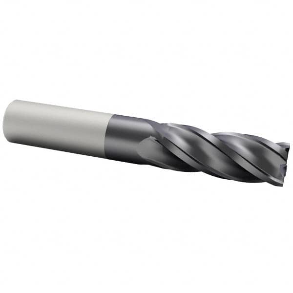 Accupro - 3/4", 4 Flute, Single End, Solid Carbide, 1/8" Corner Radius End Mill - 4" OAL, 40° Helix, Right Hand Flute, 1-1/2" LOC, Right Hand Cut - Makers Industrial Supply