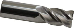 Accupro - 1", 4 Flute, Single End, Solid Carbide, 0.06" Corner Radius End Mill - 4" OAL, 40° Helix, Right Hand Flute, 1-3/4" LOC, Right Hand Cut - Makers Industrial Supply