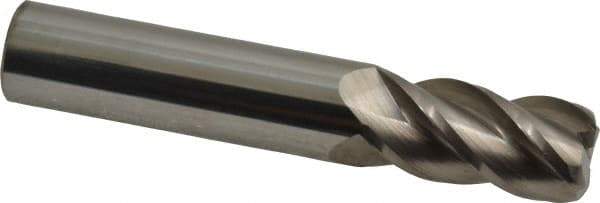 Accupro - 5/8", 4 Flute, Single End, Solid Carbide, 0.09" Corner Radius End Mill - 3-1/2" OAL, 40° Helix, Right Hand Flute, 1-1/4" LOC, Right Hand Cut - Makers Industrial Supply