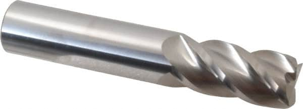 Accupro - 3/4", 4 Flute, Single End, Solid Carbide, 0.015" Corner Radius End Mill - 4" OAL, 40° Helix, Right Hand Flute, 1-1/2" LOC, Right Hand Cut - Makers Industrial Supply