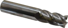 Accupro - 3/4", 4 Flute, Single End, Solid Carbide, 0.03" Corner Radius End Mill - 4" OAL, 40° Helix, Right Hand Flute, 1-1/2" LOC, Right Hand Cut - Makers Industrial Supply