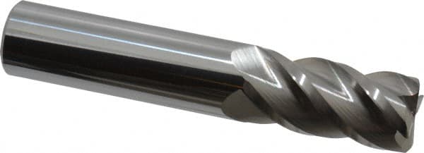 Accupro - 3/4", 4 Flute, Single End, Solid Carbide, 0.045" Corner Radius End Mill - 4" OAL, 40° Helix, Right Hand Flute, 1-1/2" LOC, Right Hand Cut - Makers Industrial Supply