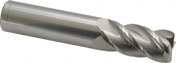 Accupro - 3/4", 4 Flute, Single End, Solid Carbide, 0.06" Corner Radius End Mill - 4" OAL, 40° Helix, Right Hand Flute, 1-1/2" LOC, Right Hand Cut - Makers Industrial Supply