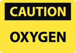 NMC - "Caution - Oxygen", 10" Long x 14" Wide, Aluminum Safety Sign - Rectangle, 0.04" Thick, Use for Hazardous Materials - Makers Industrial Supply