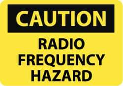 NMC - "Caution - Radio Frequency Hazard", 10" Long x 14" Wide, Aluminum Safety Sign - Rectangle, 0.04" Thick, Use for Accident Prevention - Makers Industrial Supply