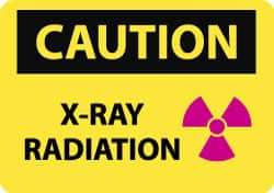 NMC - "Caution - X-ray Radiation", 10" Long x 14" Wide, Aluminum Safety Sign - Rectangle, 0.04" Thick, Use for Accident Prevention - Makers Industrial Supply