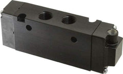 Parker - 3/8", 4-Way Body Ported Stacking Solenoid Valve - 2.7 CV Rate, 1.89" High x 5.26" Long - Makers Industrial Supply