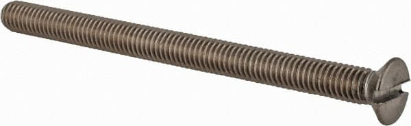 Value Collection - M6x1.00 Metric Coarse, 80mm OAL Slotted Drive Machine Screw - Flat Head, Grade 18-8 & A2 Stainless Steel, Uncoated, Without Washer - Makers Industrial Supply