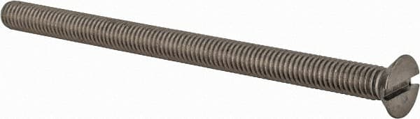 Value Collection - M6x1.00 Metric Coarse, 90mm OAL Slotted Drive Machine Screw - Flat Head, Grade 18-8 & A2 Stainless Steel, Uncoated, Without Washer - Makers Industrial Supply