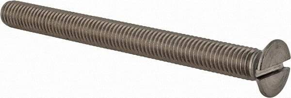 Value Collection - M8x1.25 Metric Coarse, 90mm OAL Slotted Drive Machine Screw - Flat Head, Grade 18-8 & A2 Stainless Steel, Uncoated, Without Washer - Makers Industrial Supply