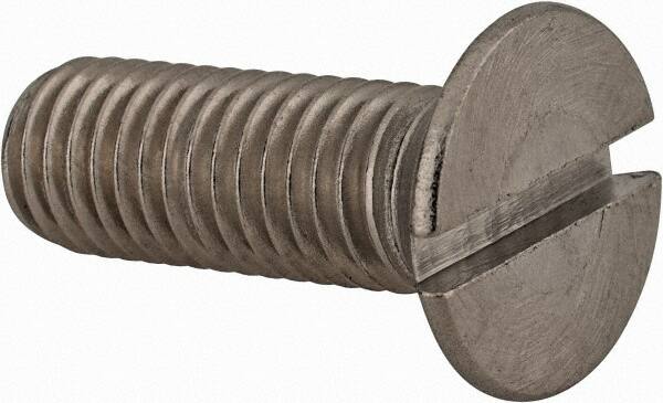 Value Collection - M10x1.50 Metric Coarse, 30mm OAL Slotted Drive Machine Screw - Flat Head, Grade 18-8 & A2 Stainless Steel, Uncoated, Without Washer - Makers Industrial Supply