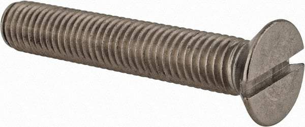 Value Collection - M10x1.50 Metric Coarse, 60mm OAL Slotted Drive Machine Screw - Flat Head, Grade 18-8 & A2 Stainless Steel, Uncoated, Without Washer - Makers Industrial Supply