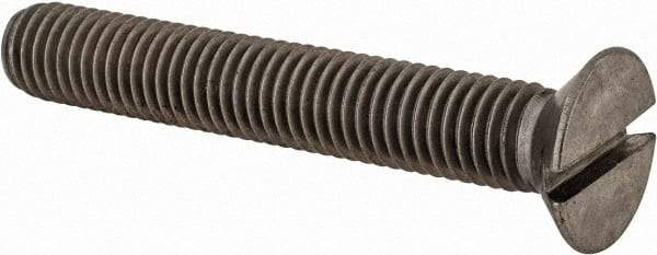 Value Collection - M10x1.50 Metric Coarse, 65mm OAL Slotted Drive Machine Screw - Flat Head, Grade 18-8 & A2 Stainless Steel, Uncoated, Without Washer - Makers Industrial Supply