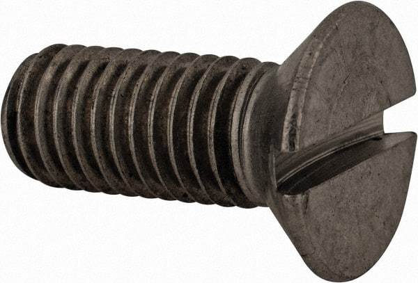 Value Collection - M12x1.75 Metric Coarse, 30mm OAL Slotted Drive Machine Screw - Flat Head, Grade 18-8 & A2 Stainless Steel, Uncoated, Without Washer - Makers Industrial Supply