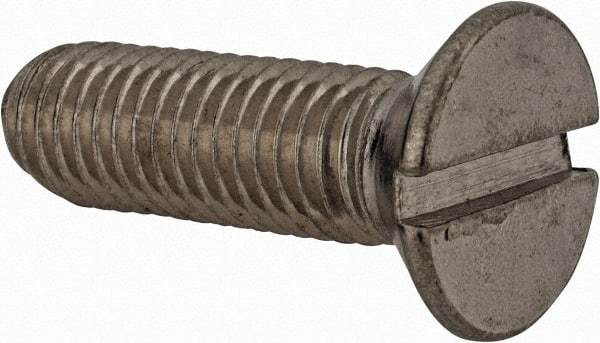 Value Collection - M12x1.75 Metric Coarse, 40mm OAL Slotted Drive Machine Screw - Flat Head, Grade 18-8 & A2 Stainless Steel, Uncoated, Without Washer - Makers Industrial Supply