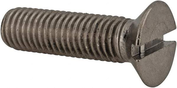 Value Collection - M12x1.75 Metric Coarse, 45mm OAL Slotted Drive Machine Screw - Flat Head, Grade 18-8 & A2 Stainless Steel, Uncoated, Without Washer - Makers Industrial Supply