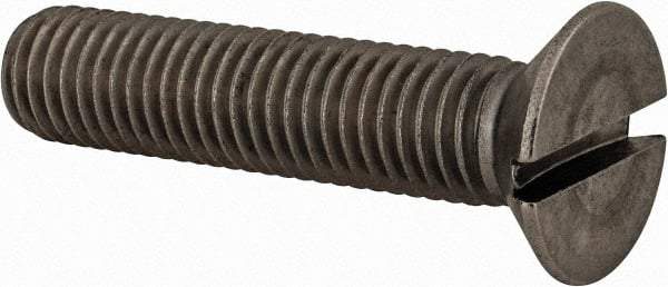 Value Collection - M12x1.75 Metric Coarse, 55mm OAL Slotted Drive Machine Screw - Flat Head, Grade 18-8 & A2 Stainless Steel, Uncoated, Without Washer - Makers Industrial Supply