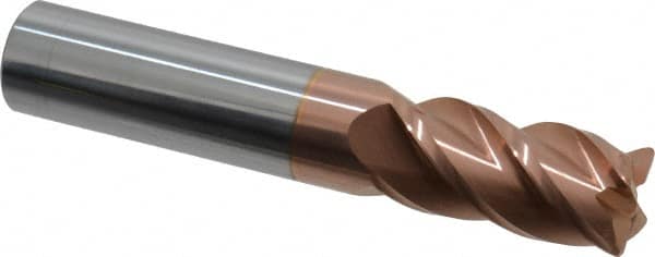 Accupro - 5/8" Diam 4 Flute Solid Carbide 0.045" Corner Radius End Mill - Makers Industrial Supply