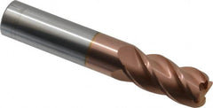 Accupro - 5/8", 4 Flute, Single End, Solid Carbide, 0.09" Corner Radius End Mill - 3-1/2" OAL, 40° Helix, Right Hand Flute, 1-1/4" LOC, Right Hand Cut - Makers Industrial Supply