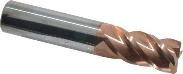 Accupro - 3/4", 4 Flute, Single End, Solid Carbide, 0.045" Corner Radius End Mill - 4" OAL, 40° Helix, Right Hand Flute, 1-1/2" LOC, Right Hand Cut - Makers Industrial Supply