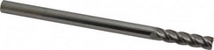 Accupro - 3/8", 1-1/2" LOC, 3/8" Shank Diam, 6" OAL, 4 Flute, Solid Carbide Square End Mill - Single End, Uncoated, Spiral Flute, 40° Helix, Centercutting, Right Hand Cut, Right Hand Flute - Makers Industrial Supply