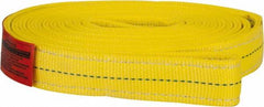 Lift-All - 10' Long x 2" Wide, 12,200 Lb Vertical Capacity, 2 Ply, Polyester Web Sling - 9,800 Lb Choker Capacity, Yellow - Makers Industrial Supply