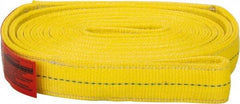 Lift-All - 12' Long x 2" Wide, 12,200 Lb Vertical Capacity, 2 Ply, Polyester Web Sling - 9,800 Lb Choker Capacity, Yellow - Makers Industrial Supply