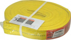 Lift-All - 14' Long x 2" Wide, 12,200 Lb Vertical Capacity, 2 Ply, Polyester Web Sling - 9,800 Lb Choker Capacity, Yellow - Makers Industrial Supply