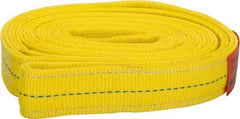 Lift-All - 8' Long x 2" Wide, 12,200 Lb Vertical Capacity, 2 Ply, Polyester Web Sling - 9,800 Lb Choker Capacity, Yellow - Makers Industrial Supply