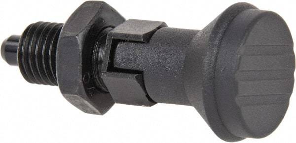 Gibraltar - M12x1.5, 17mm Thread Length, 6mm Plunger Diam, Lockout Knob Handle Indexing Plunger - Plunger Style D, 20mm Body Length, 56mm OAL, Steel - Makers Industrial Supply