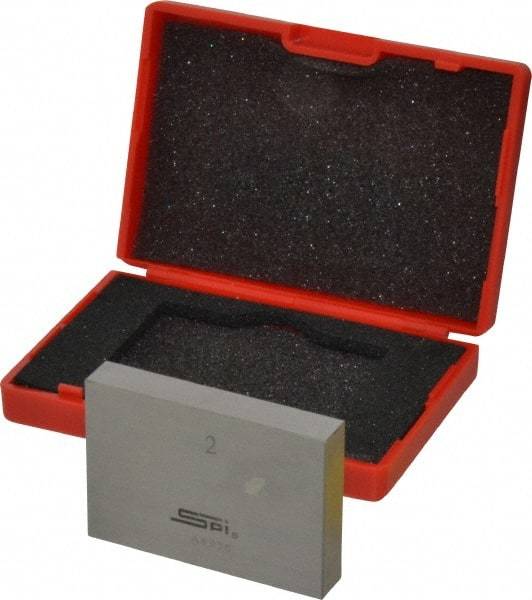 SPI - 2" Rectangular Steel Gage Block - Accuracy Grade AS-1, Includes NIST Traceability Certification - Makers Industrial Supply