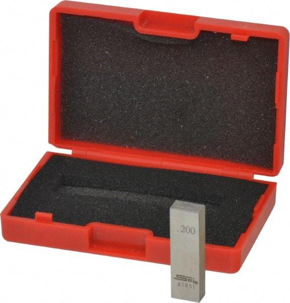 SPI - 0.2" Rectangular Steel Gage Block - Accuracy Grade AS-1, Includes NIST Traceability Certification - Makers Industrial Supply