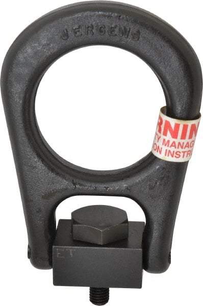 Jergens - 2,500 Lb Load Capacity Forged Center Pull Hoist Ring - 37 Ft/Lb Torque, M12 x 1.75 Thread, Alloy Steel - Makers Industrial Supply