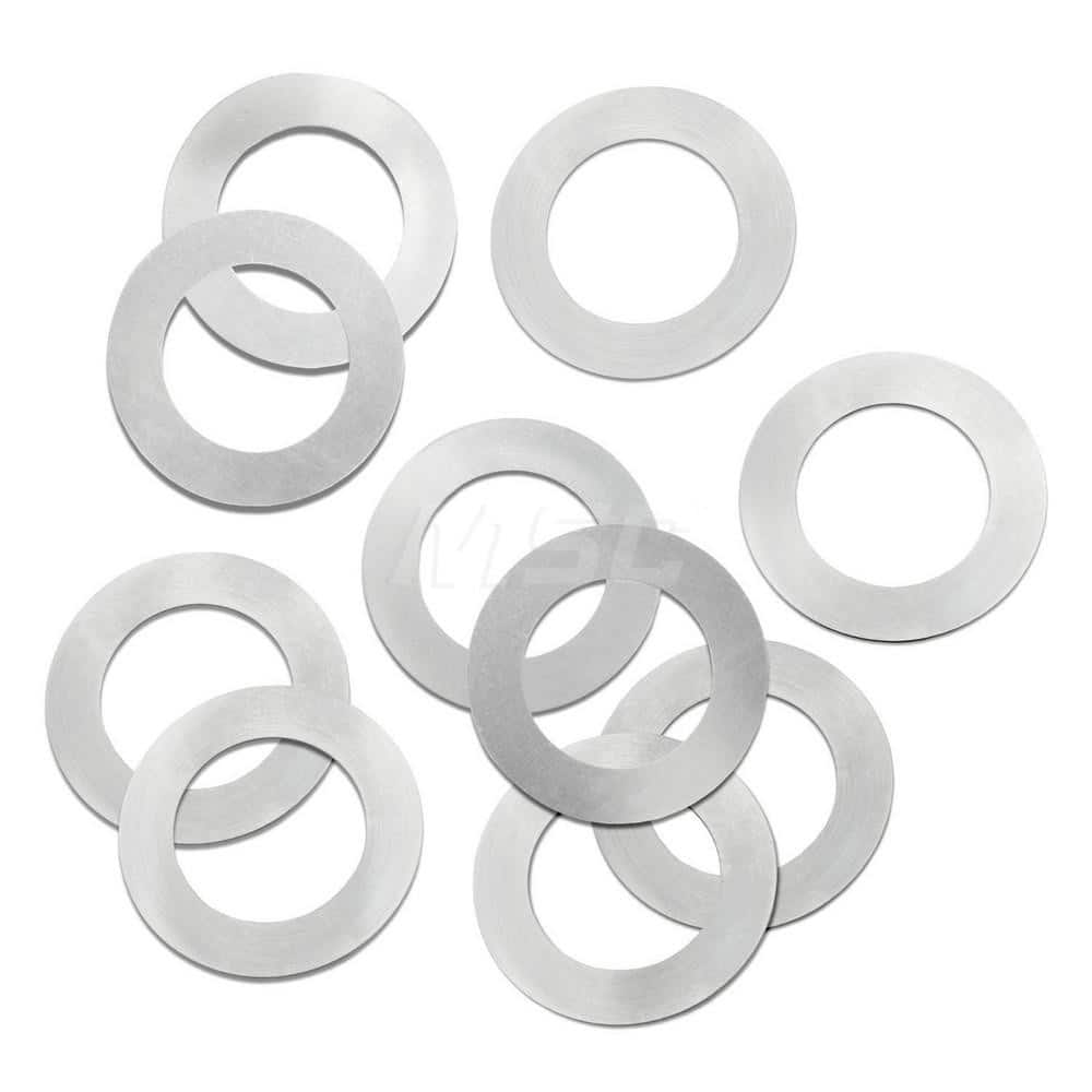 Round Shims; Shim Type: Arbor Shim; Thickness: .008; Inside Diameter: 1″; Outside Diameter: 1.5″; Material: Steel