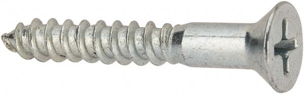 Value Collection - #9, 1-1/4" OAL, Phillips Drive, Flat Head Wood Screw - ASME B18.6.1, Zinc Plated Steel, Grade 2 - Makers Industrial Supply