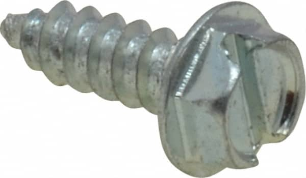 Value Collection - #8 Hex Washer Head Slotted Sheet Metal Screw - Steel, 1/2" Length Under Head, Grade 2 - Makers Industrial Supply