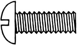 Made in USA - 3/8-16 UNC, 2" Length Under Head Slotted Drive Machine Screw - Round Head, Brass, Uncoated, Without Washer - Makers Industrial Supply