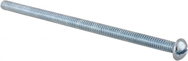 Value Collection - 1/4-20 UNC, 5" Length Under Head Slotted Drive Machine Screw - Round Head, Alloy Steel, Zinc-Plated Finish, Without Washer - Makers Industrial Supply