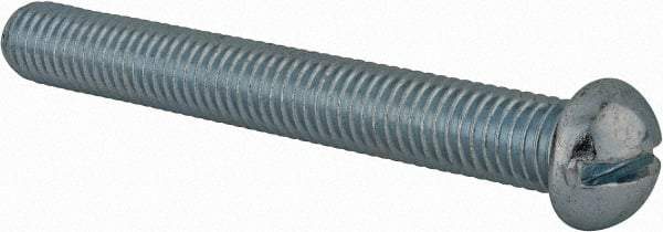 Value Collection - 1/2-13 UNC, 4" Length Under Head Slotted Drive Machine Screw - Round Head, Grade J82 Steel, Zinc-Plated Finish, Without Washer - Makers Industrial Supply