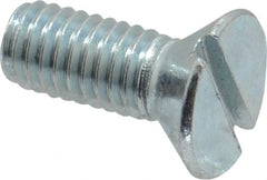 Value Collection - #10-32 UNF, 1/2" OAL Slotted Drive Machine Screw - Flat Head, Grade 2 Steel, Zinc-Plated Finish, Without Washer - Makers Industrial Supply