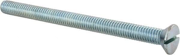 Value Collection - 3/8-16 UNC, 5" OAL Slotted Drive Machine Screw - Flat Head, Grade 2 Steel, Zinc-Plated Finish, Without Washer - Makers Industrial Supply