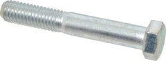 Made in USA - 1/2-13 UNC, 3-1/4" Length Under Head Hex Head Cap Screw - Partially Threaded, Grade 5 Steel, Zinc-Plated Finish, 3/4" Hex - Makers Industrial Supply