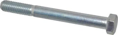 Made in USA - 1/2-13 UNC, 4-1/2" Length Under Head Hex Head Cap Screw - Partially Threaded, Grade 5 Steel, Zinc-Plated Finish, 3/4" Hex - Makers Industrial Supply